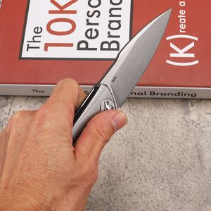 Nuovo arrivo A2254 Coltello pieghevole Flipper di fascia alta M390 Lama per lavaggio in pietra CNC TC4 Maniglia in lega di titanio Coltello per cartelle con rondella con cuscinetto a sfera tascabile EDC esterno