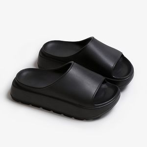 EVA slippers for women with Platform thick sole casual wear at home and outdoor Scuffs sandal Lady shoe black