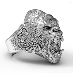 Cluster Ringe FDLK Trendy Tier Brüllender Orang-Utan Form Ring Herrenmode Metall Wut Zubehör Party Schmuck