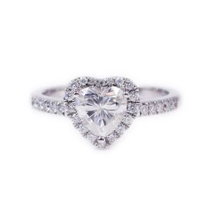 Anelli Gemme Tianyu 6,5 mm a forma di cuore Diamanti Moissanite Anelli in oro per donne 14k//pt950 Fede nuziale D Vvs Pietre preziose Gioielleria raffinata