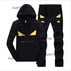 Mens Casual Tracksuits Letter Print Sweatsuits Hommes Jogger Fit Suits Pollover Hooded Hoodies Long Pants Outfits