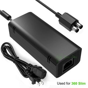 Leveranser Uppdaterad version Strömförsörjning AC Adapter Ersättningsbrickladdare med kabel för X Box Xbox 360 Slim Game Console Controller