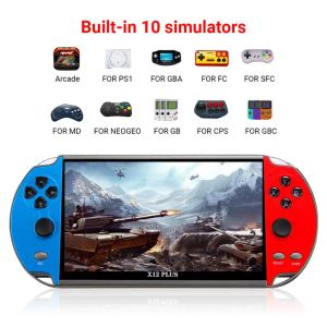 Gracze x12 x12p 5.1/7 cali 8/16/32 GB Konsola gier gier wideo Konsole TV Video Game Boy Player Retro Handheld Game Console x7 x7p