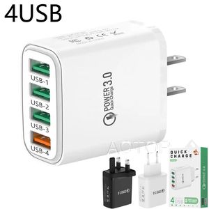 4USB Multi-Port Wall Adapter 5.1A Szybka ładowarka UE/USA/UK Zaadaptowana do iPhone'a Samsung Smart Phone