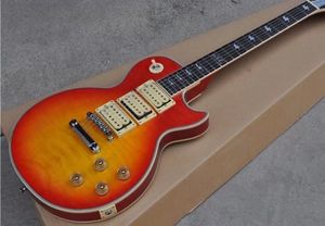 custom shop highest quality Ace frehley Signature 3 pickups cherry red electric guitar AAA Flame maple top Free shipping