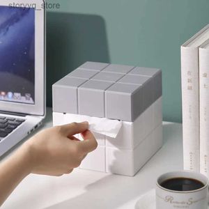 Tissue Boxes Napkins New Tissue Box Rubiks Cube Paper Extraction Box Fashion Creative Simple Desk Facial Q240222