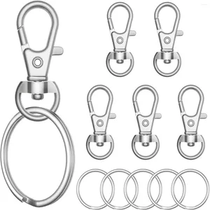 Keychains 10st/5set Swivel Clasps Lanyard Snap Hooks With Key Rings Chain Clip Lobster Claw för DIY Crafts