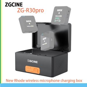 Acessórios zgcine zgr30 zgr30pro novo rhode microfone sem fio caixa de carregamento rápido caso carregador para rode sem fio ir i ii microfone sem fio