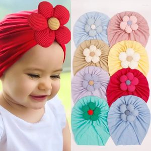 Hair Accessories Autumn And Winter Children's Solid Color Imitation Cotton Hat Baby Flower Breathable Pullover