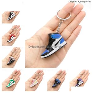 Designer 83 Styles 3D Basketball Shoes Keychain Stereoscopic Sneakers Keychains For Women Bag Pendant Mini Sport Shoe Keyring K2Hu Dr Dhnv2