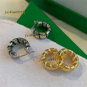 Stud Ins Cold Wind Golden Round Hoop Stud Earrings Female Summer Niche Design High-End Unique Fashion All-Match Jewelry Accessories Gift Stores 2024
