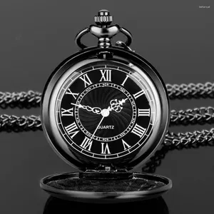 포켓 시계 럭셔리 클래식 블랙 쿼츠 남성용 남성용 고품질 빈티지 FOB 절묘한 선물 reloj hombre