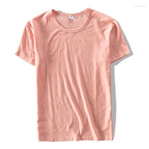 Men's T Shirts Italy Brand Shirt Men Cotton Short Sleeve Casual T-shirt Summer Pink Fashion Pure Clothing Tshirt Mens Camisa