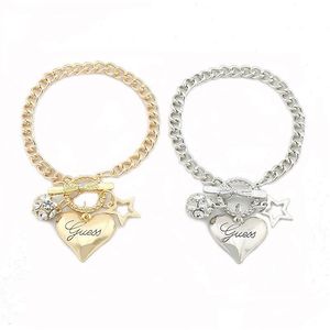 Charm Bracelets Crystal Diamond Bracelets Star Heart Love Bow Design Sier Gold Rhinestone Jewelry Gift For Lady Girls Fashion Elegant Dhgbm