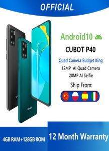 Cubot P40 Tylna czterorga 20mp Selfie Smartfon NFC 4GB128GB 62 cala 4200 mAh Android 10 Dual SIM Card Telefon 4G LTE9640640