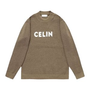 Celinnes Designer Sweter luksusowa moda dla kobiet swetry jesień/zima triumfalna łuk listu klatki piersiowej wełniane sweter unisex król