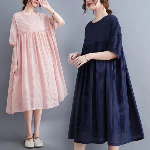 Klänningar 2022 Ny ankomst sommar moderskapsklänning kvinna kort hylsa stor storlek klänningar gravida kvinnkläder MD03702