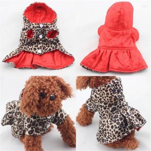 犬のアパレル冬の服かわいいペット犬ヒョウ衣装子犬コットンパーカー温かいコートジャケットチワワの服