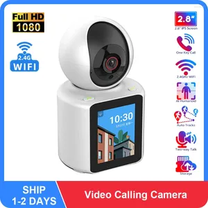 Smart Home Control WiFi Video Call Camera 2,8 tum IPS -skärm FHD1080P Tvåvägs Ljudinfraröd nattvision PTZ Baby Monitor