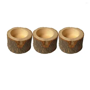 Portacandele 6 pezzi vaso da fiori matrimonio supporto in legno ceppo di legno medio fioriera succulenta rustica