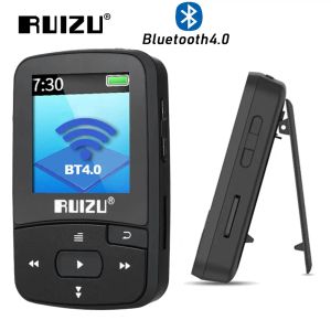 Kopfhörer Neuankömmlinge Original Original Ruizu X50 Sport Bluetooth MP3 Player 8 GB Clip Mini mit Bildschirmunterstützung FM, Aufnahme, eBook, Uhr, Schrittzähler