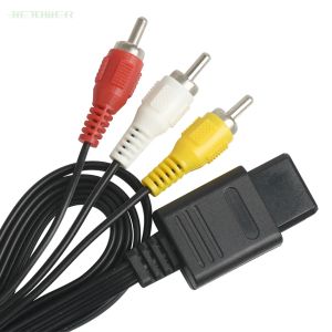Kablar 1.8m 6ft AV TV RCA Video Cord Cable för spelkub/för SNES GameCube/för Nintendo för N64 64 Game Cable 100pcs/Lot