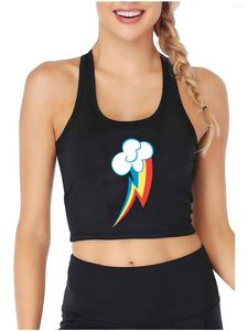 Kobiety dla kobiet Rainbow Dash Graphics Cutie Sexy Slim Crop Street Fashion Funny Rock Tank Tops Girl 'Cotton Sports Fitness Training