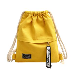 2023 New Canvas Drawstring Backpack Fashion School Gym Drawstring Bag Casual String Knapsack School Back Pack for Teenager Women