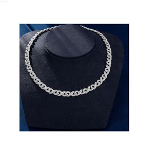 Fashion Design Wide Iced Out Moissanite Diamond Silver Cuban Link Chain Necklace Available at Wholesale Price