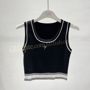 Damen Tanks Strick Streifen Mode Brief Sexy Crop Tops Schlanke Tops Ärmellose Trainingsweste Damen Designer Tank