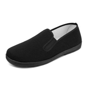 Chinese Style Slippers, Kung Fu Tai Chi, Old Beijing Martial Arts Shoes, Canvas Rubber Sole Suitable for Both Men and Women, All Black