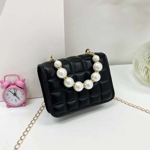 Vintage mała kwadratowa torba na ramię dla kobiet łańcuch perłowych damskie torebki