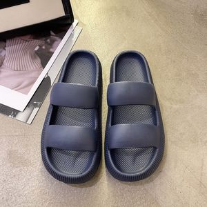 Personalized Slipper sandals for women with thick soles for summer fashion fashionable internet celebrity cute student for outdoor wear navy