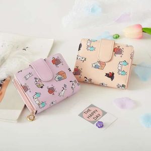 Brieftaschen Frauen Cartoon Gedruckt Geld Taschen Frauen Nette Rosa Kawaii Mini Taschen Geldbörse Karte Halter Mode Mädchen Faltbar Neue