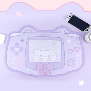 Kontrollerar extra stor kawaii retro gba spelmus pad söt rosa sakura kanin xxl skrivbord matta vatten Proof Nonslip Laptop Desk Accessories