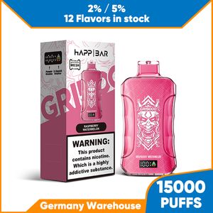 Partihandel Mesh Coil Original Disponible 15000 Puffs Vape Pen 15 ml Förfylld eliquid E -cigarett 2% 5% NIC 12 Fruktsmaker kan välja