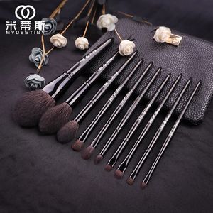 My DestinyPearl Black Series Make-up-Pinsel-Set, Make-up-Pinsel für Anfänger, tierisches Kunsthaar, Augenbrauen, Lidschatten, Puder, Rouge 240220