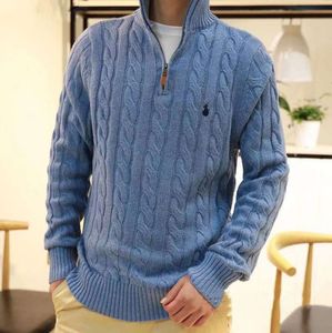 2024 Herren Dicker Pullover Designer Polo Half Zipper Ralphs Hoodie Langarm Gestricktes Pferd Hoher Kragen Männer Frau Laurens Sticken 1142ess