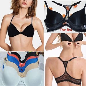 Reggiseni sexy moda donna reggiseno chiusura frontale pizzo posteriore Y-line cinghie tazza grande BH biancheria intima lingerie 32 34 36 38 40 42 44 A B C D DD