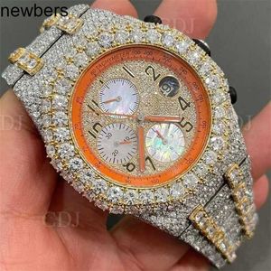 SuperClone AP Diamonds Watch Pass Test Quartz Movement VVSは、ラッパーVVSラボのダイヤモンドヒップホップウォッチのためのサファイアスチールWholaleカスタマイズされたカスタマイズされた時計