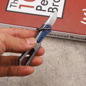 A2274 High End Small Folding Knife M390 Satin Blade CNC TC4 Titanium Alloy Handle EDC Pocket Keychain Knives Outdoor Tools