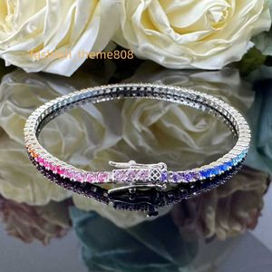 16cm 17cm 18cm Lüks Moissanit Elmas Zinciri Tenis Bilezik 925 Kadınlar için Gümüş Güzel Takı Bilezikler Bangles