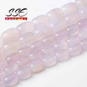 Beads Natural Purple Agates Beads Drum Barrel Shape Loose Spacer Beads Diy Bracelet Accessories For Jewelry Making 10x14mm 13x18mm 15"