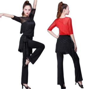 Capris Fashion Pants New Square Dance Sailor Dance Costume Dancing Pants Harem Pants Tassel Pants Black Temperament Ladies Trousers