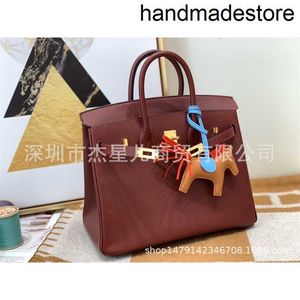 Gebrauchte Designertasche zum Nähen einer handgefertigten Handtasche Bk25epsom Leder Togo Leder 57 Bordeaux Weinrot