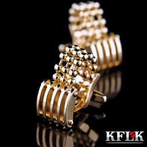 Länkar Kflk French Shirt Fashion Cufflink For Mens Brand GoldColor Chain Cuff Link Luxury Wedding Button High Quality Gäster