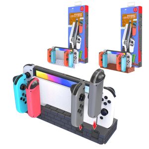 Står för Nintendo Switch OLED laddningsbas Joycon Controller Charge Station Dock med spelkortsluckor NS Switch Accessories