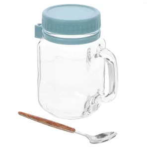 Бутылки для хранения, портативная стеклянная чашка для йогурта, небольшой контейнер для молока, домашний завтрак, ночь, овсяный террариум