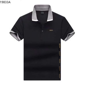 Mens Polo Shirt Luxury HUGO Letter Casual Short Sleeve Fashion Loose Lapel Boss Clothing T-shirt High Quality4566