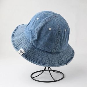 Berets 2024 verão jeans jeans cowboy chapéus para homens mulheres balde bob chapeu sombrero pescador hombre pescador bonés
